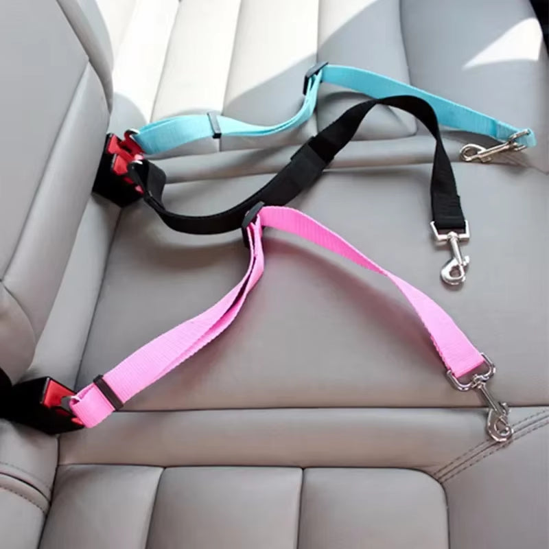 Adjustable Pet Cat Dog Car Seat Belt Pet Seat Vehicle Dog Harness Lead Clip Safety Lever Traction Dog Collars Dog Accessoires