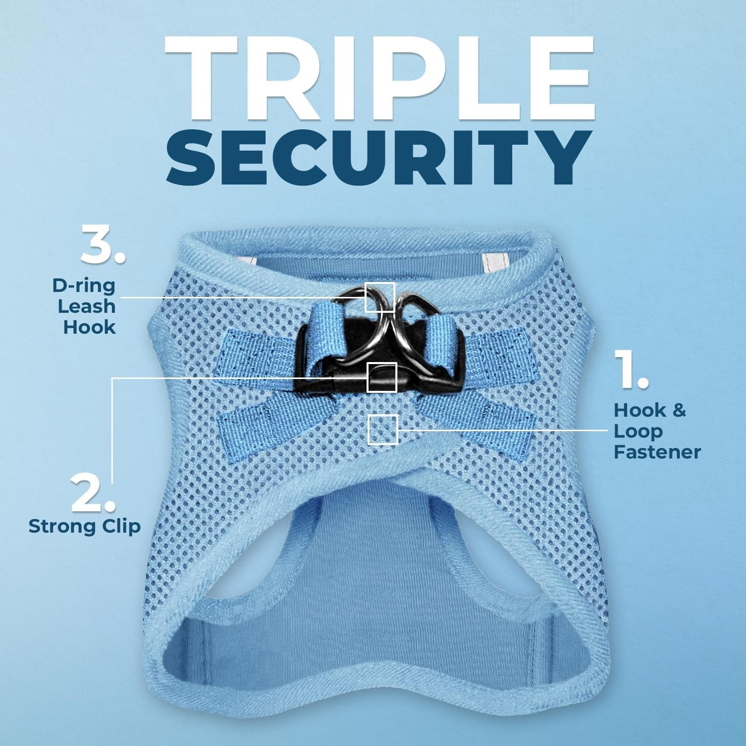 Voyager Step-In Air Dog Harness - All Weather Mesh, Step in Vest Harness for Small and Medium Dogs by  - Baby Blue (Matching Trim), S (Chest: 14.5 - 17") (207T-BBW-S)