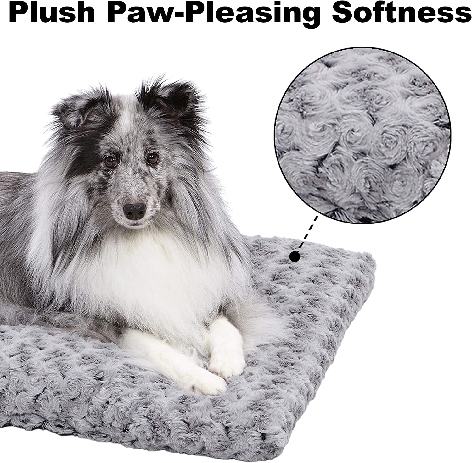 Plush Pet Bed | Ombré Swirl Dog Bed & Cat Bed | Gray 17L X 11W X 1.5H - Inches for Toy Dog Breeds, 40618-SGB, 18-Inch