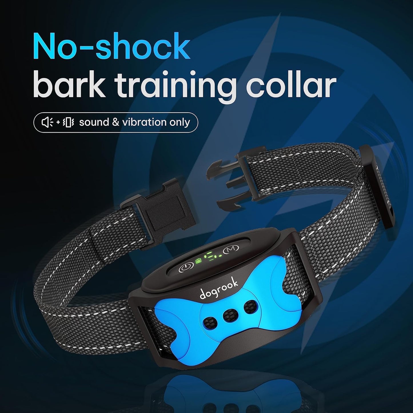 Dog Bark Collar | Smart Collar for Dog Training | No Shock | Beep & Vibration | Rechargeable | No Bark Collar for Dogs | anti Bark Collar for Large Dog, Medium Dog, Small Dog | 12-110 Lbs