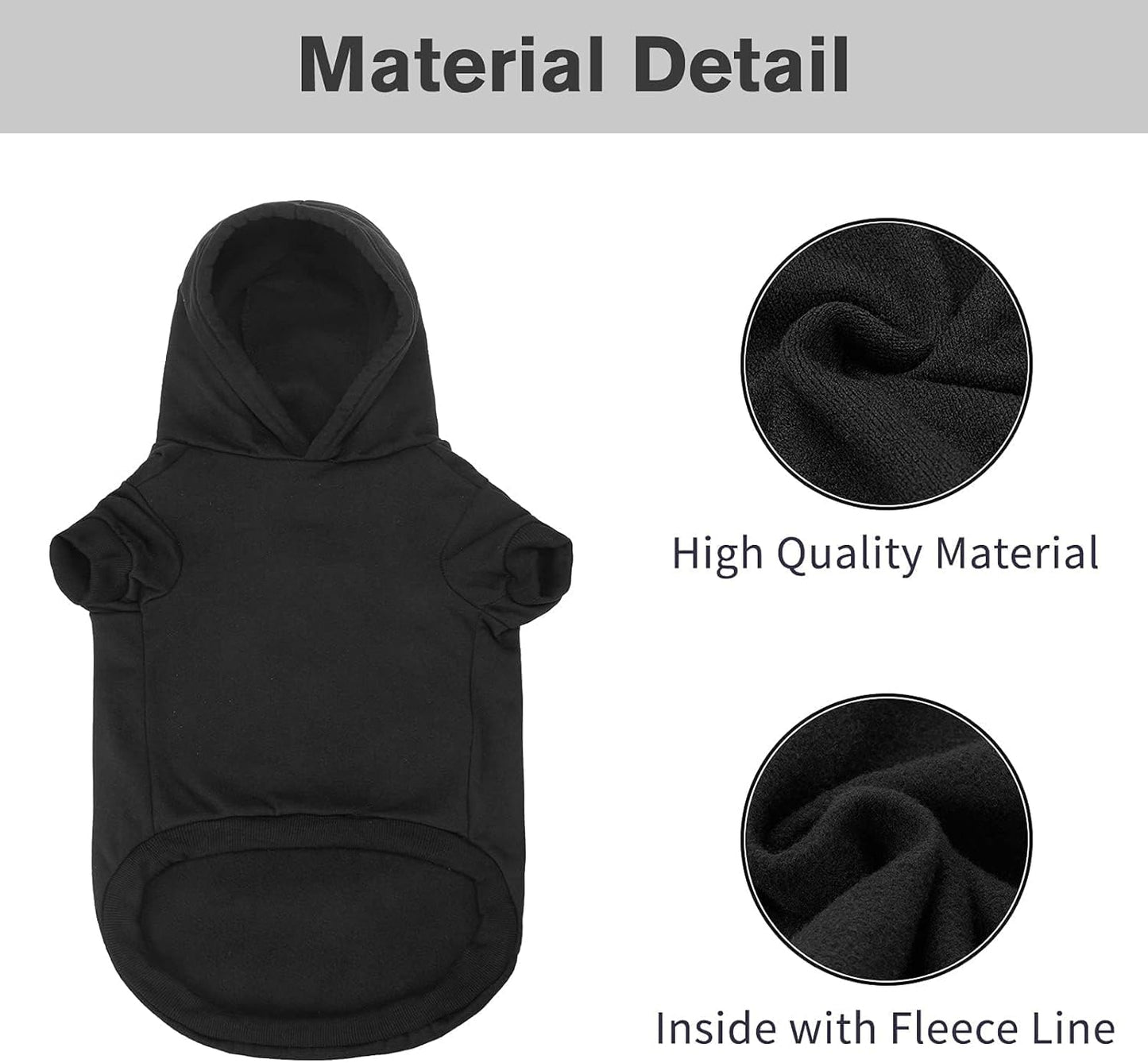 Security Dog Hoodies Puppy Sweater Cold Weather Dog Coats Soft Brushed Fleece Pet Clothes Hooded Sweatshirt for Dog Cat