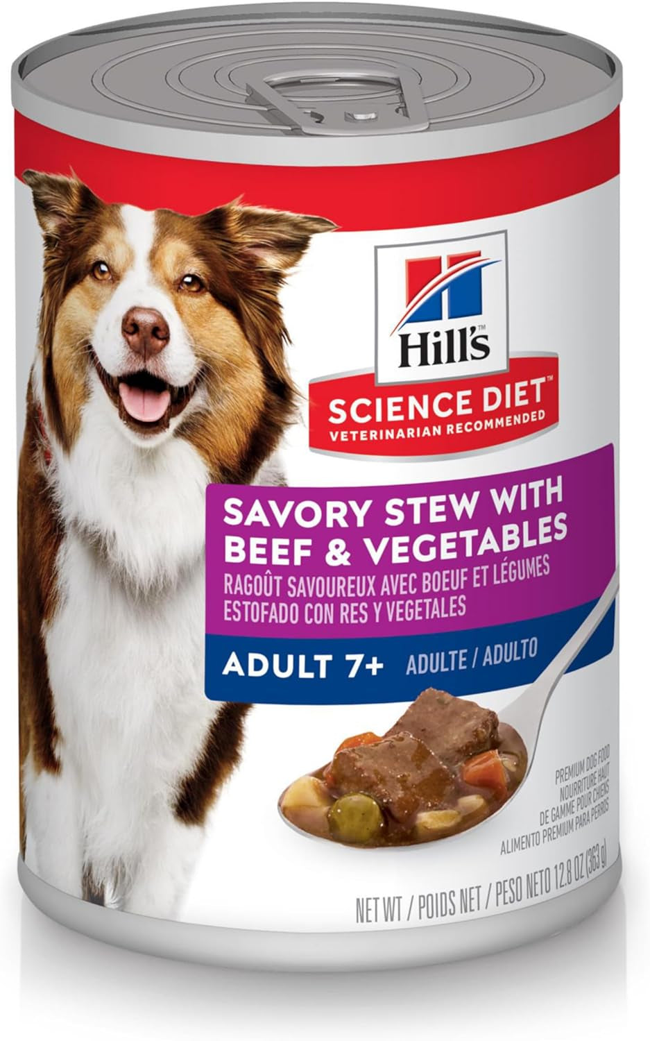 Adult 7+ Savory Stew with Beef and Vegetables Senior Canned Dog Food, 363G, 12 Pack