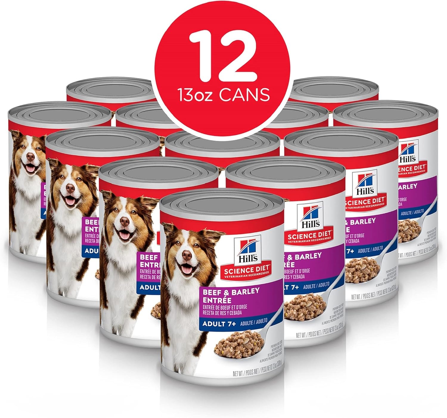 Adult 7+ Savory Stew with Beef and Vegetables Senior Canned Dog Food, 363G, 12 Pack