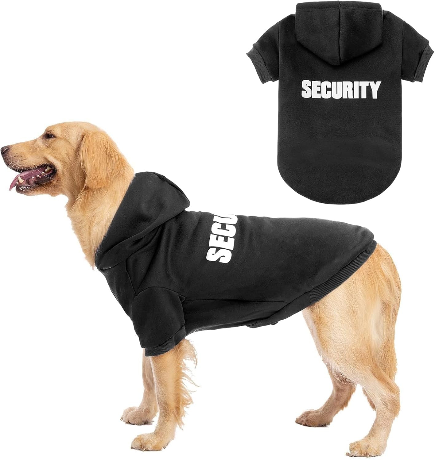 Security Dog Hoodies Puppy Sweater Cold Weather Dog Coats Soft Brushed Fleece Pet Clothes Hooded Sweatshirt for Dog Cat