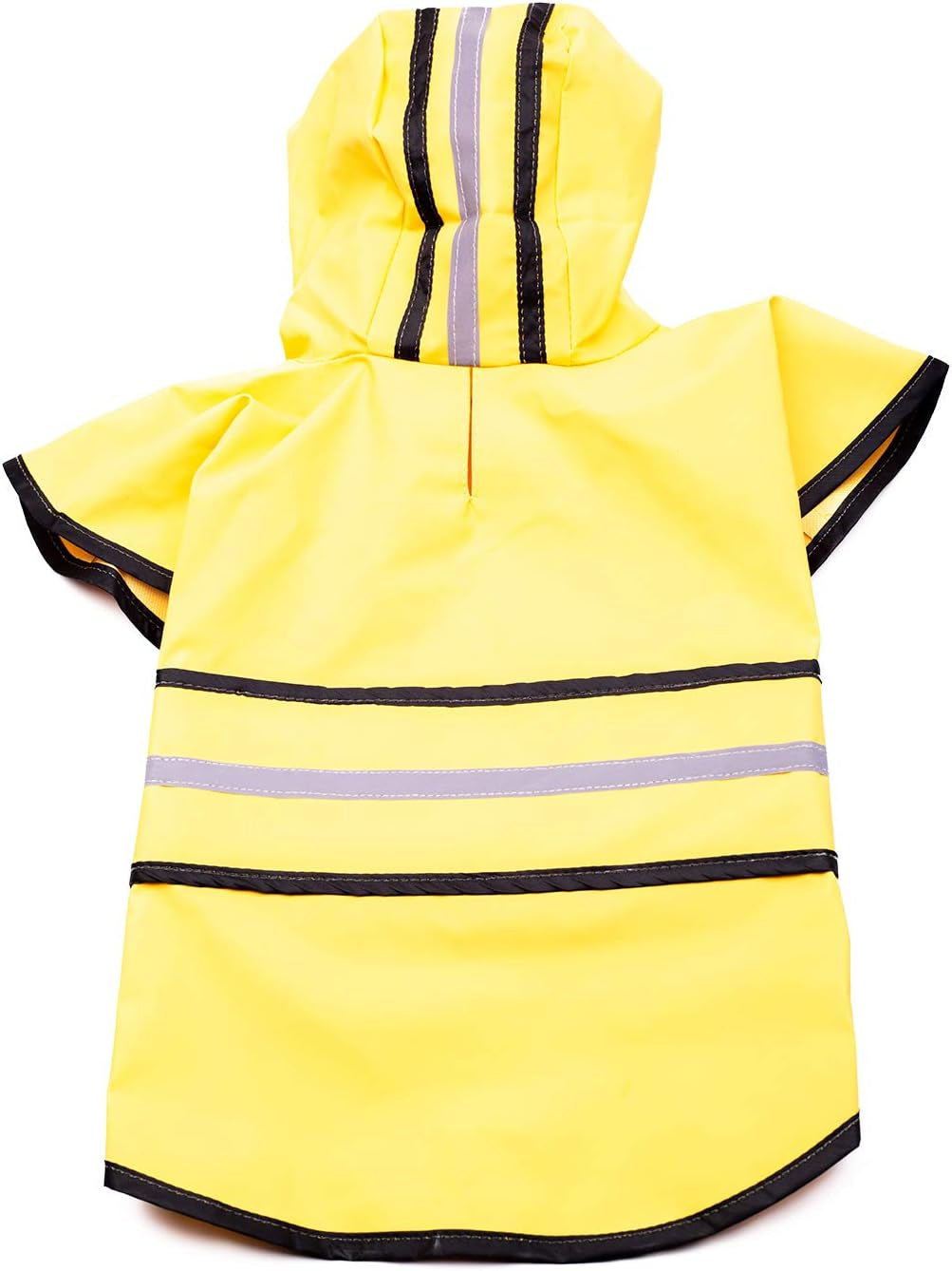 Dog Raincoat for Small Dogs | Dog Rain Jacket with Hood | Dog Rain Poncho | 100% Polyester | Water Proof | Yellow W/Grey Reflective Stripe | Perfect Rain Gear for Your Pet! by Ethical Pet