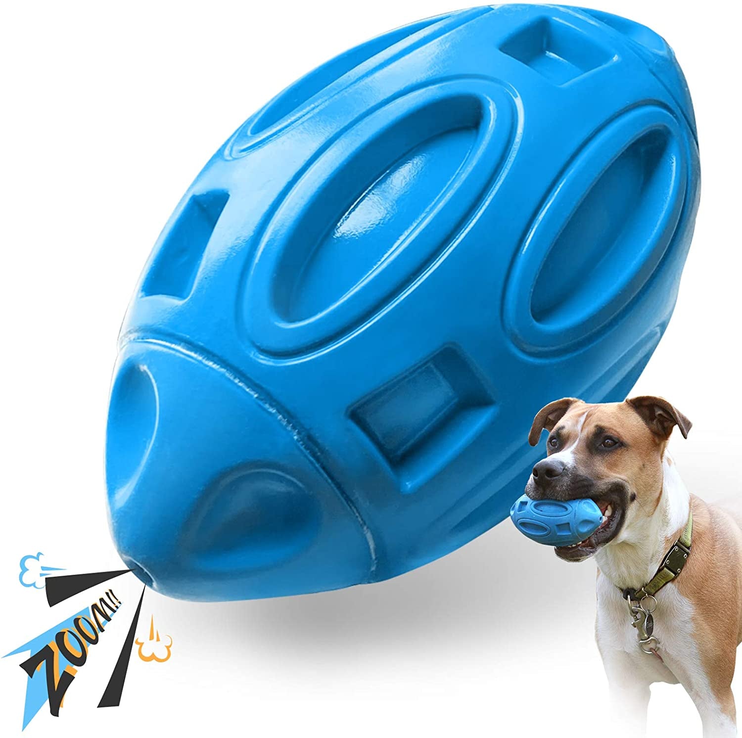 Squeaky Dog Toys for Aggressive Chewers: Rubber Puppy Chew Ball with Squeaker, Almost Indestructible and Durable Pet Toy for Medium and Large Breed