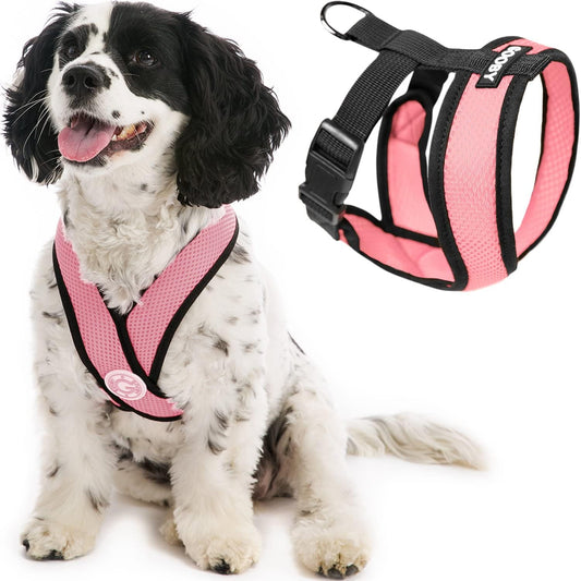 - Comfort X Head-In Harness, Choke Free Small Dog Harness with Micro Suede Trimming and Patented X Frame, Pink, Medium