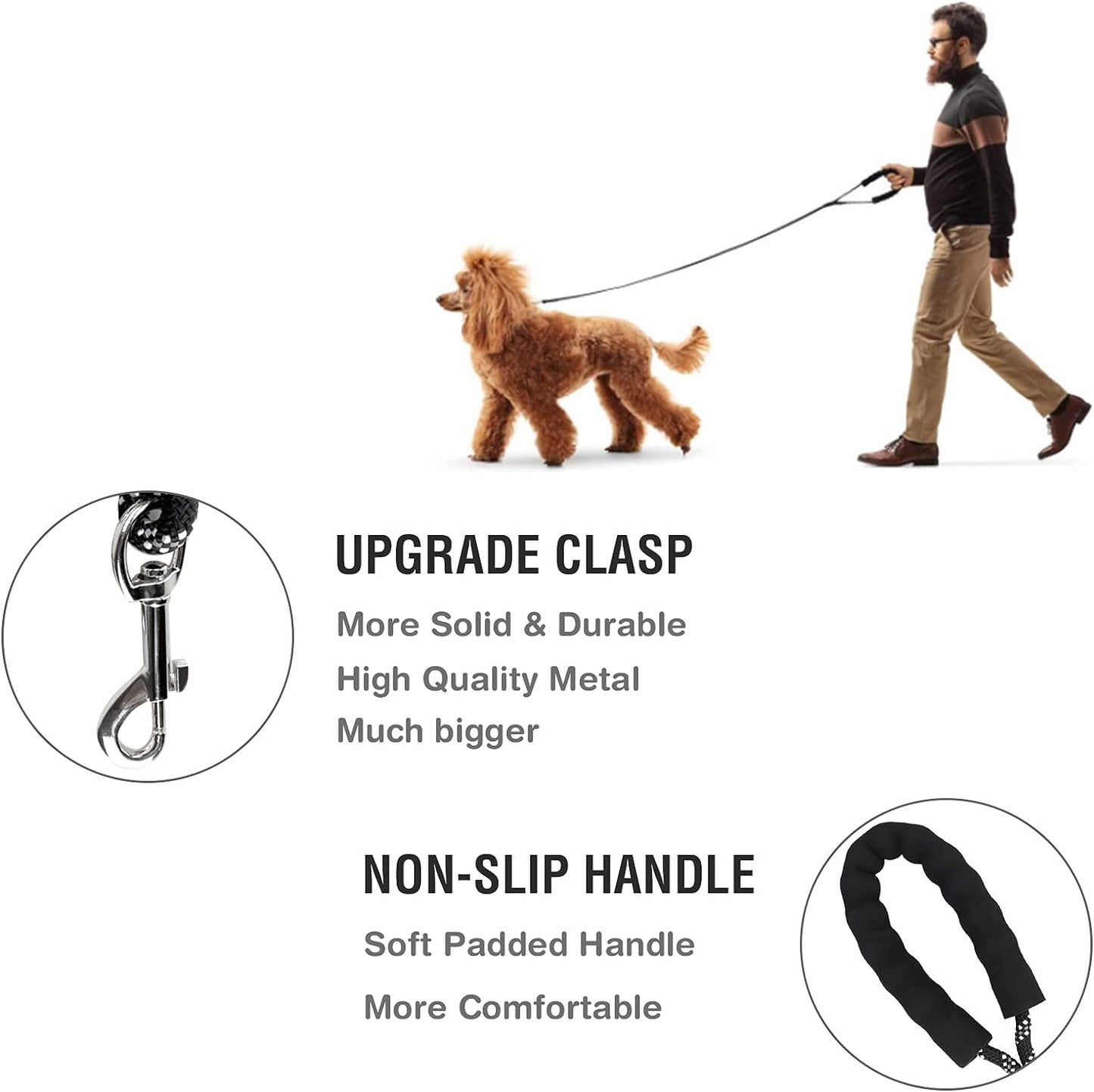 Dog Training Lead,Long Leads Rope Nylon Floatable Long Reflective Recall with Comfortable Handle for Hiking,Camping,Walking (100FT/30M)