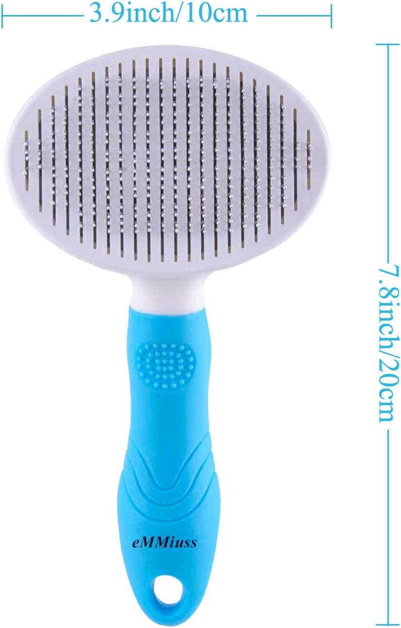 Cat Brush, Self Cleaning Slicker Brushes for Shedding and Grooming Removes Loose Undercoat, Mats and Tangled Hair Grooming Comb for Cats Dogs Brush Massage-Self Cleaning