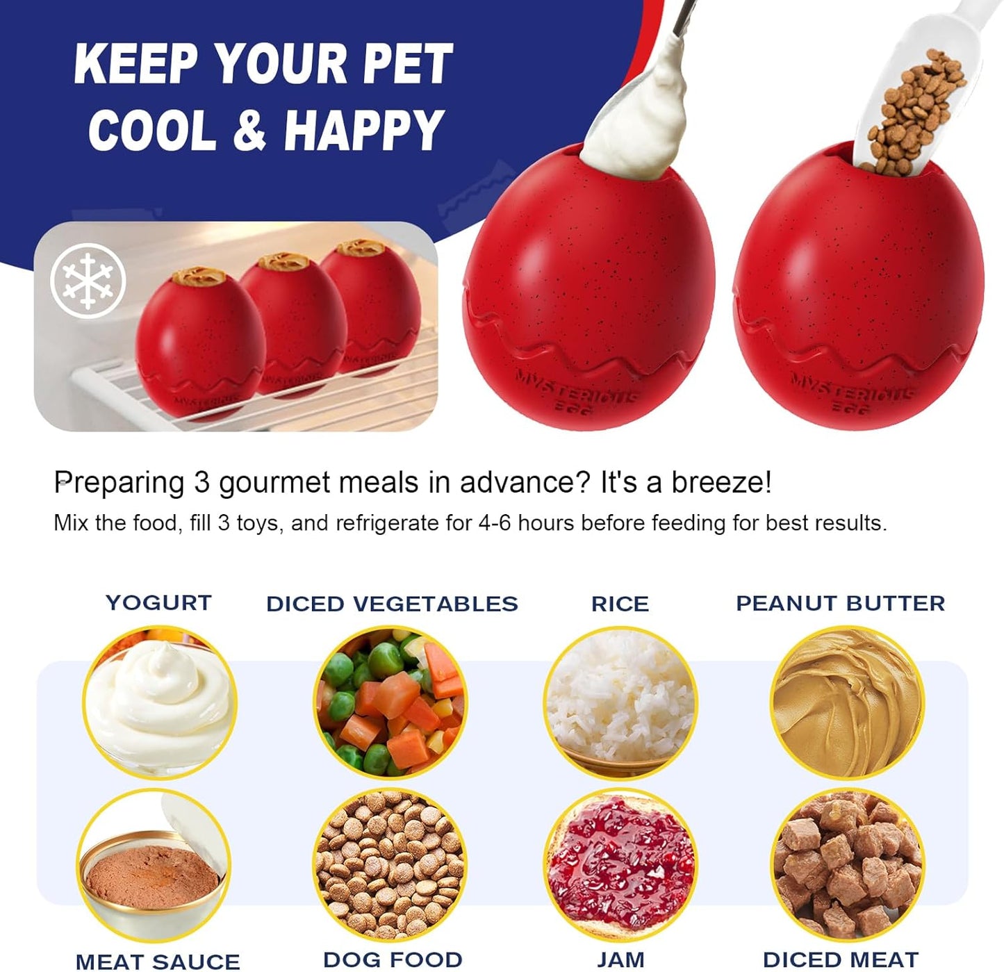 Interactive Treat Dispensing Dog Toy, Chew Toy for Aggressive Chewers, Fun Fetch, Durable & Dishwasher Safe (Red Egg)