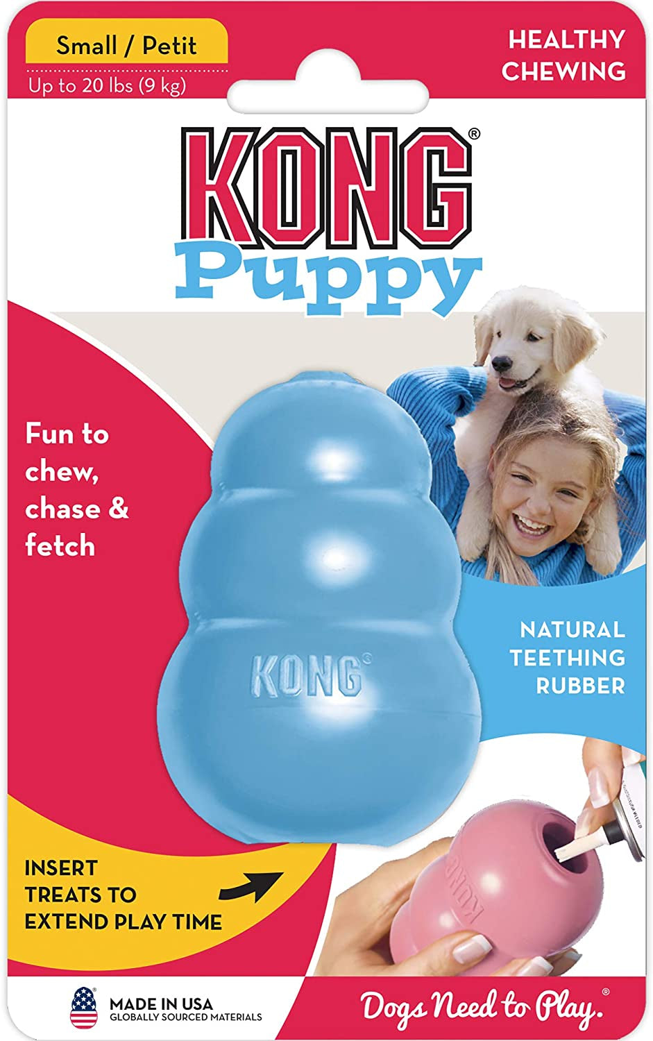 - Puppy Toy - Natural Teething Rubber - Fun to Chew, Chase and Fetch (Colour May Vary) - for Small Puppies