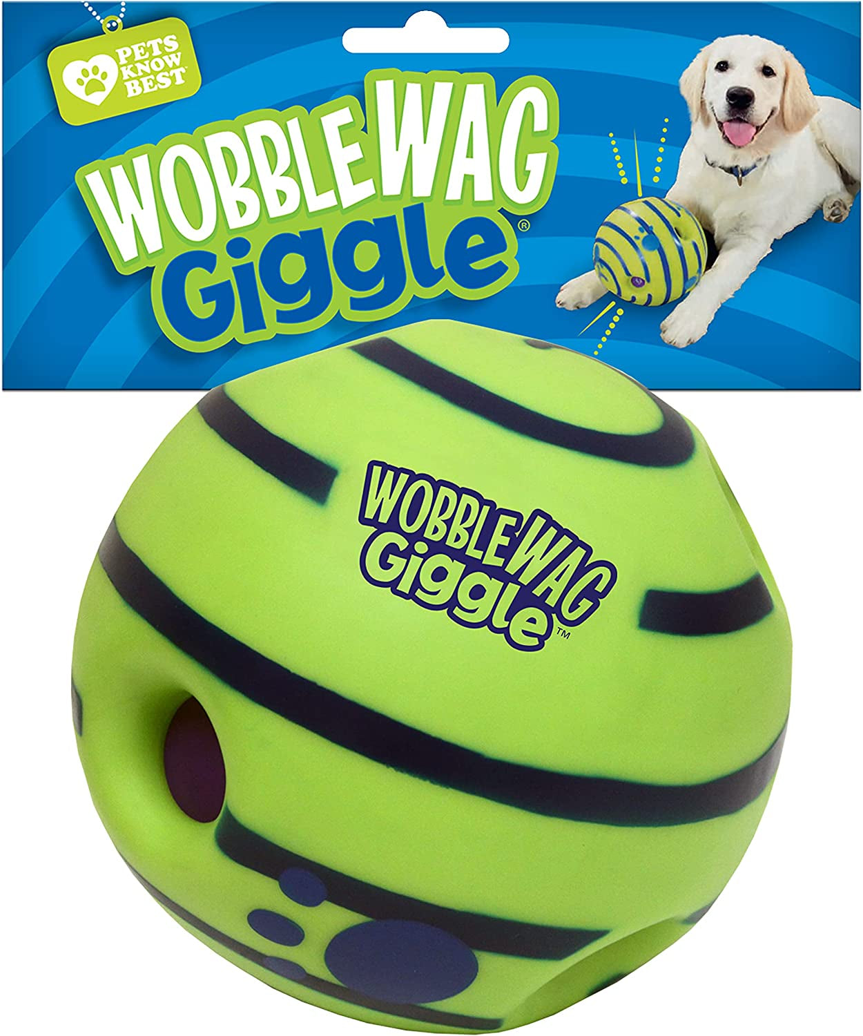 WG021236 Ball, Interactive Dog Toy, Fun Giggle Sounds, as Seen on TV Green Medium