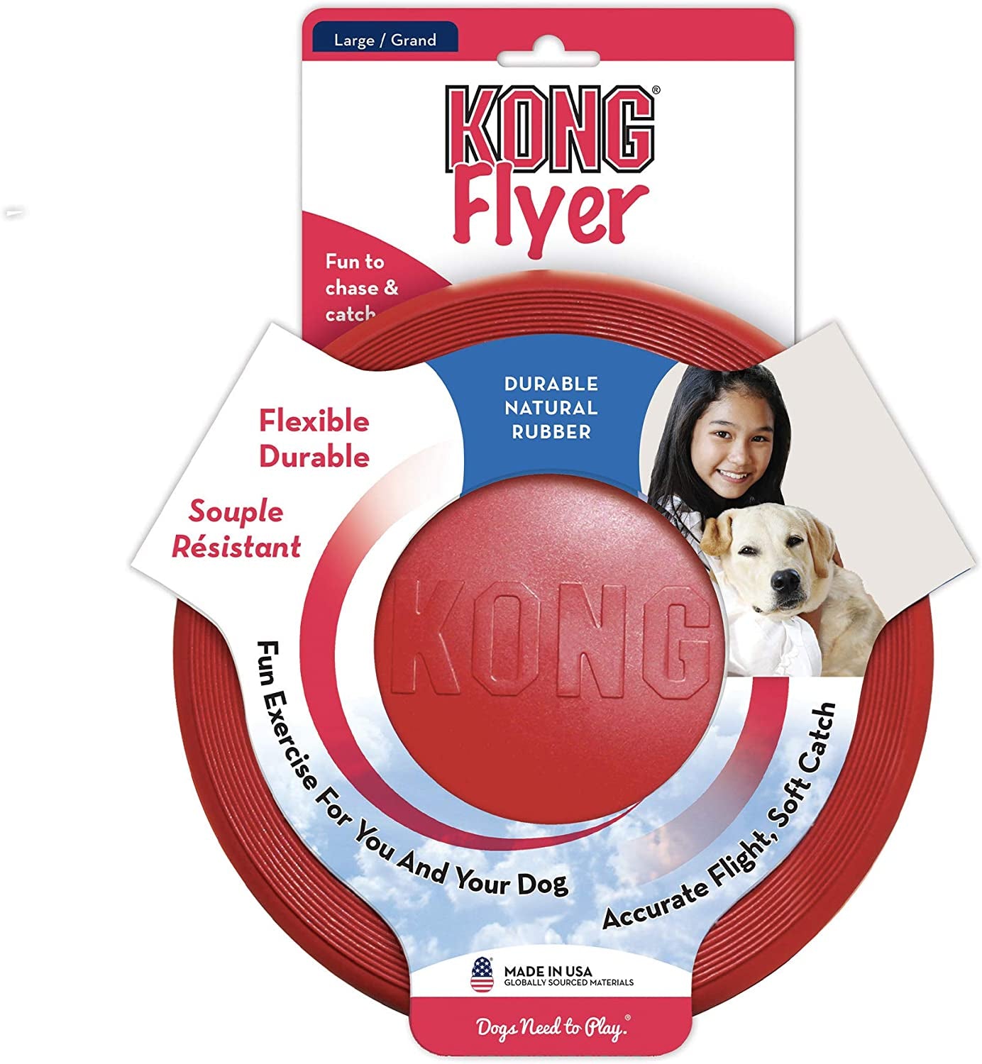 - Flyer - Durable Rubber Flying Disc Dog Toy - for Large Dogs