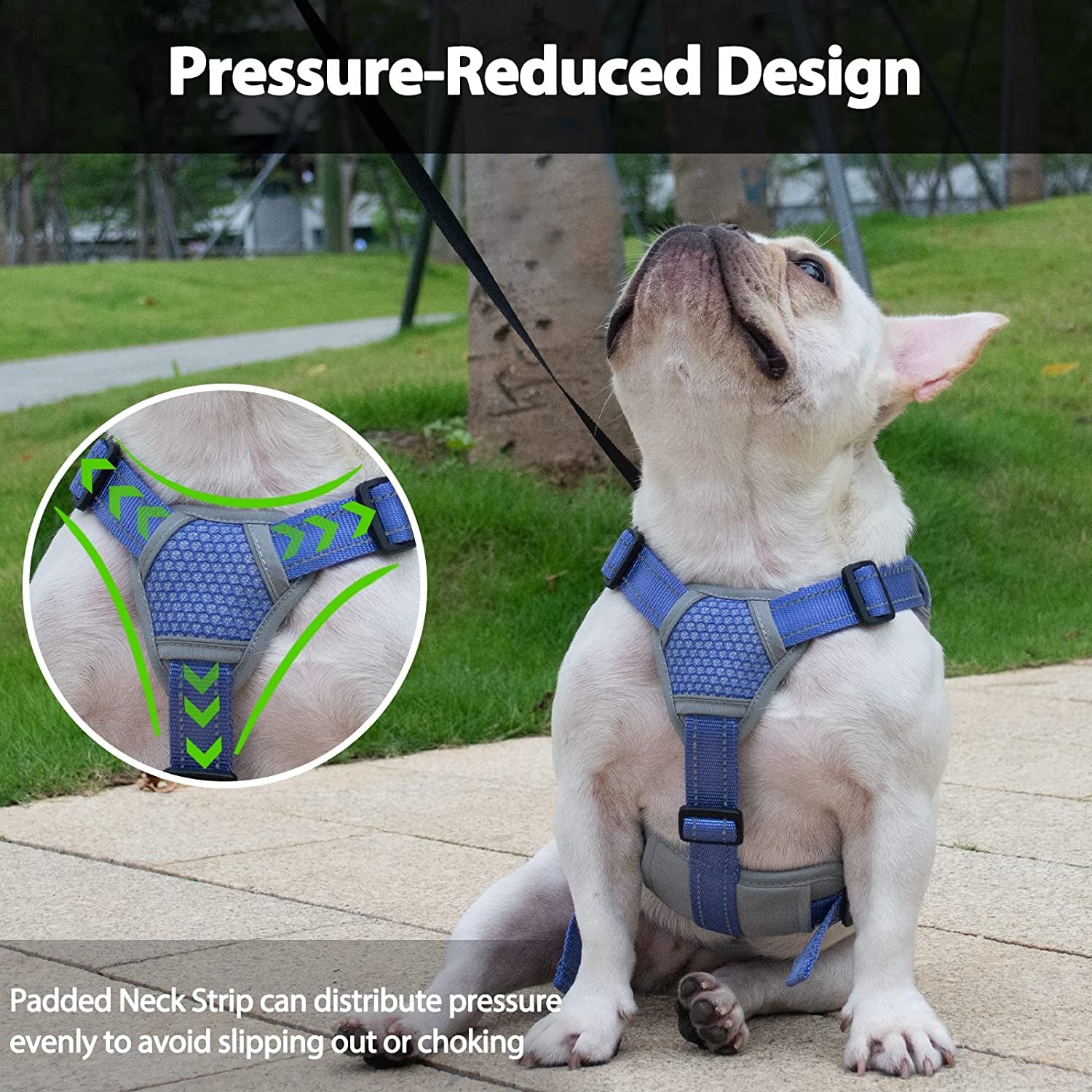 Escape Free Dog Harness, No Slip Harness with Lift Handle, Adjustable No Pull Vest with Soft Breathable Padded and Leash Clip for Medium and Large Dogs Walking Hiking Training Purple(X-Large)