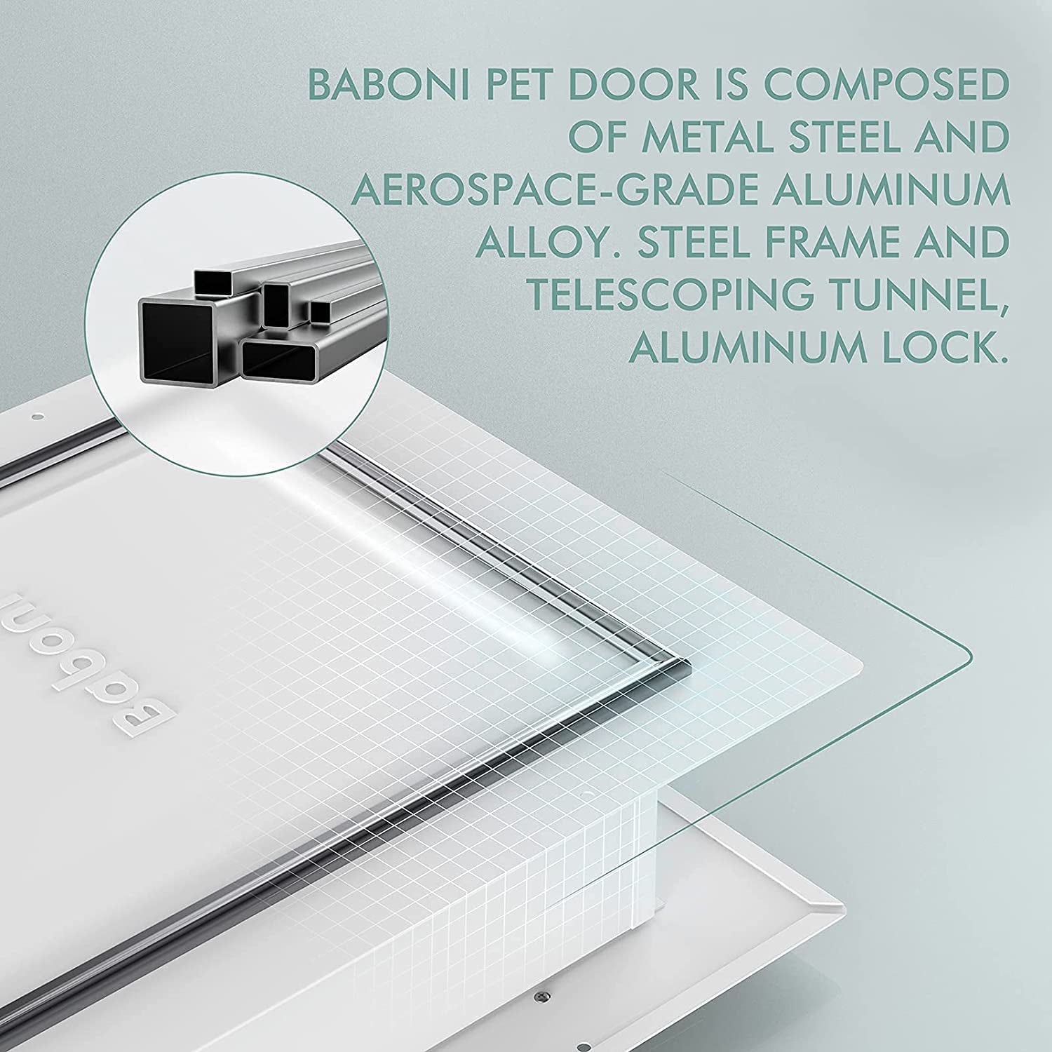 Pet Door for Wall, Steel Frame and Telescoping Tunnel, Aluminum Lock, Double Flap Dog Door and Cat Door, Strong and Durable (Pets up to 12 Lb) -Small