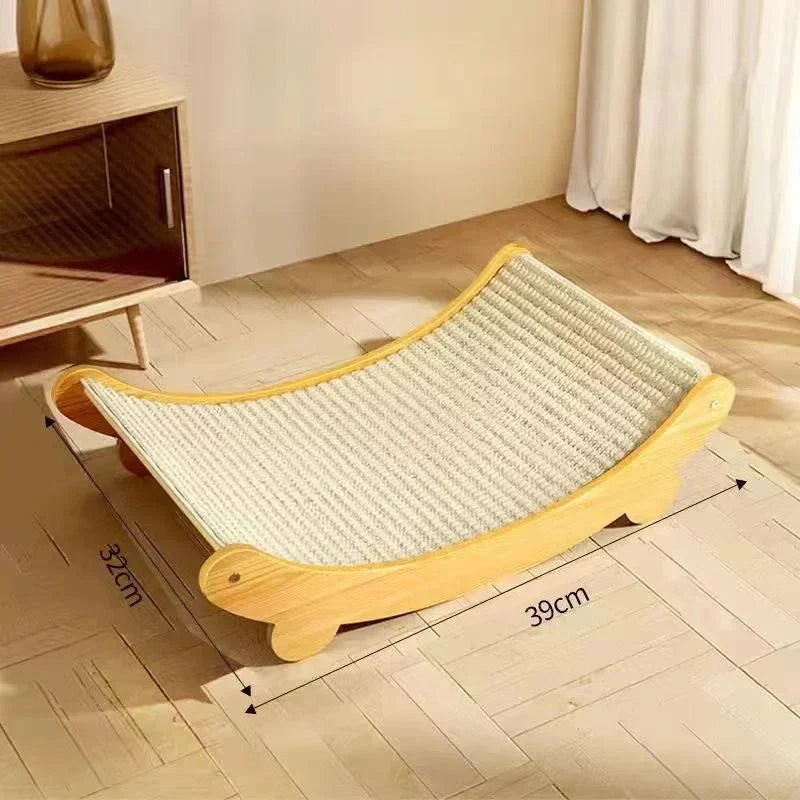 Wooden Cat Scratching Recliner